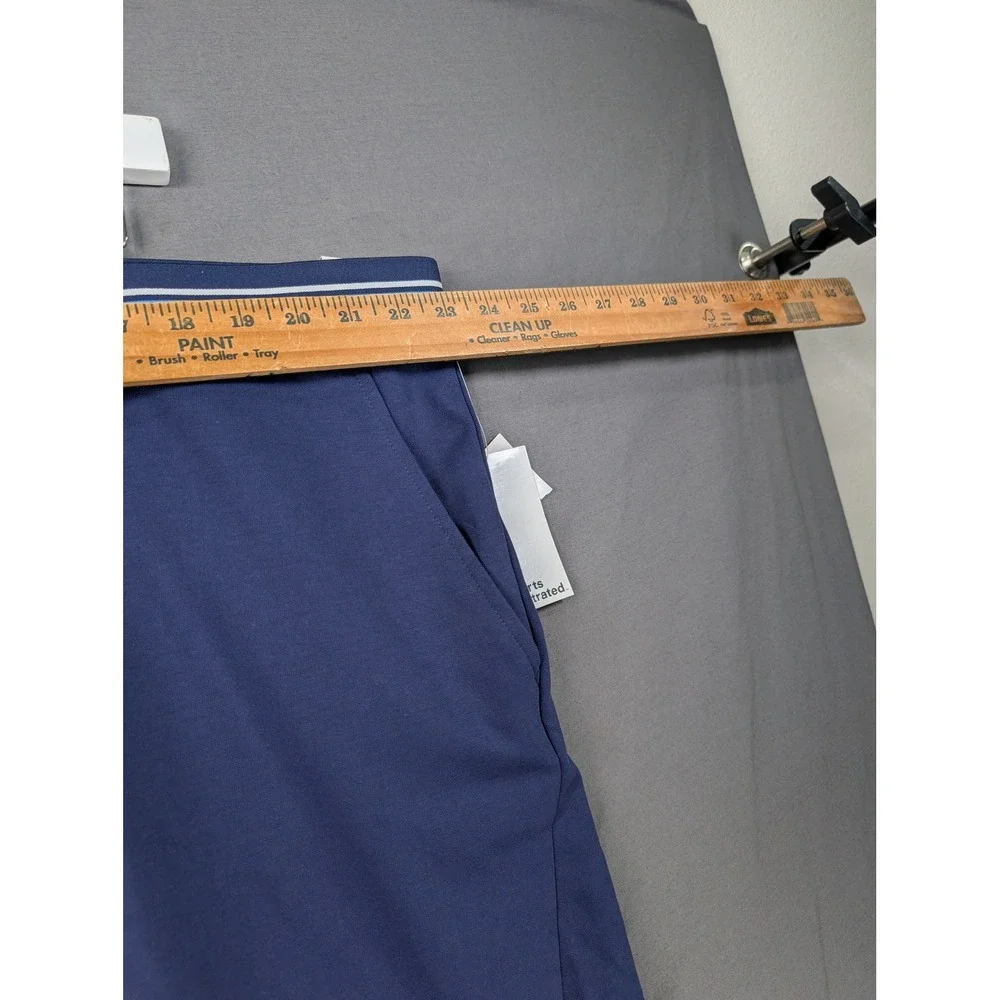 Sports‎ Illustrated Mens 2XL Blue Knit Golf Athletic Shorts Striped Waistband